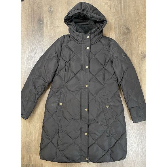 LRL Ralph Lauren Down Parka Quilted Puffer Coat Long Womens Size M‎ Black Zip - Picture 1 of 15
